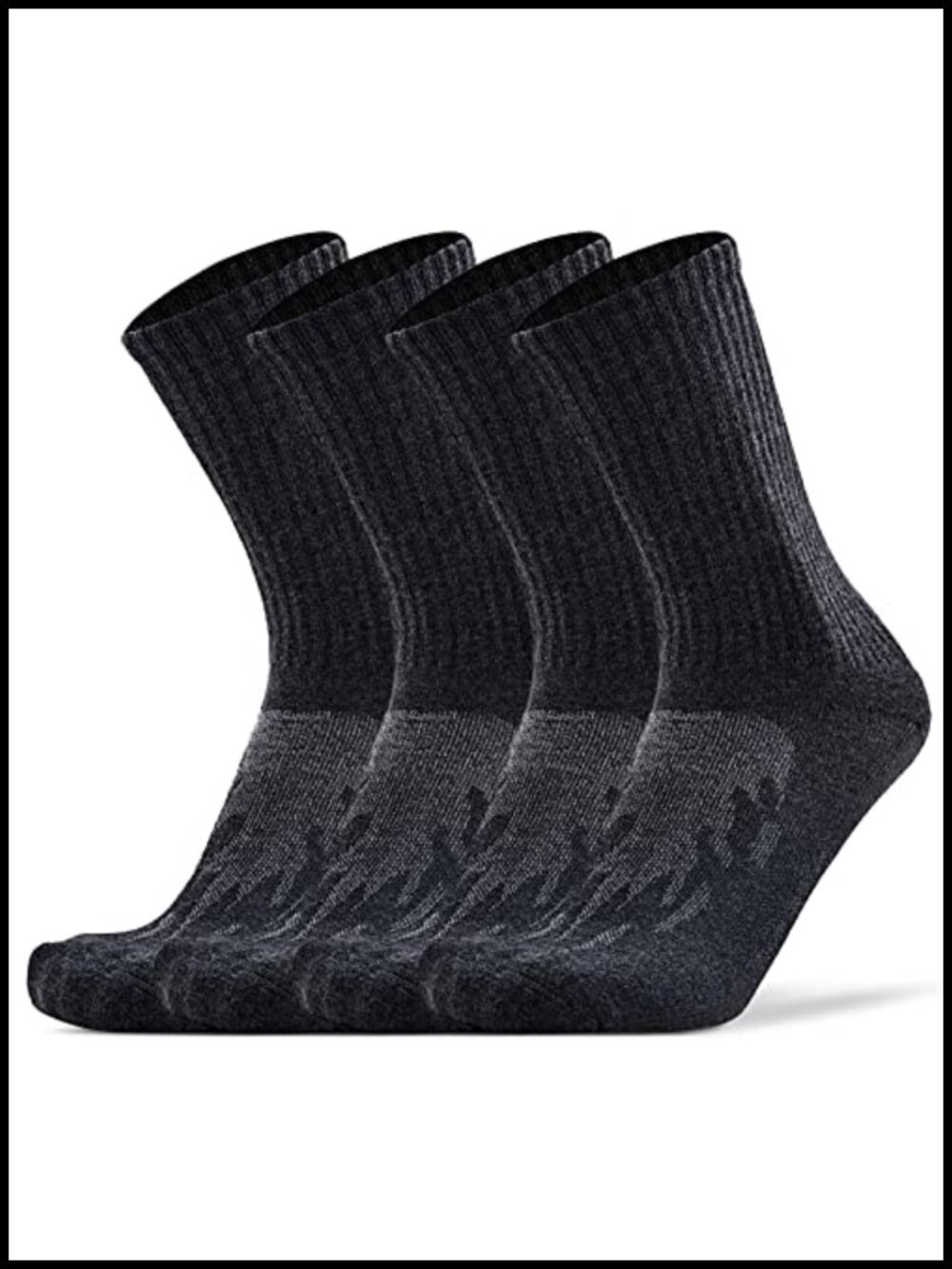 4 Pack Men's Women's Merino Wool Blend Hiking Running Crew Socks Thick Cushioned